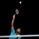 Ygor Coelho de Oliveira of Brazil plays Artem Pochtarev of Ukraine during the II Yonex Brazil Badminton Grand Prix - Aquece Rio Test Event for the Rio 2016 Olympic.